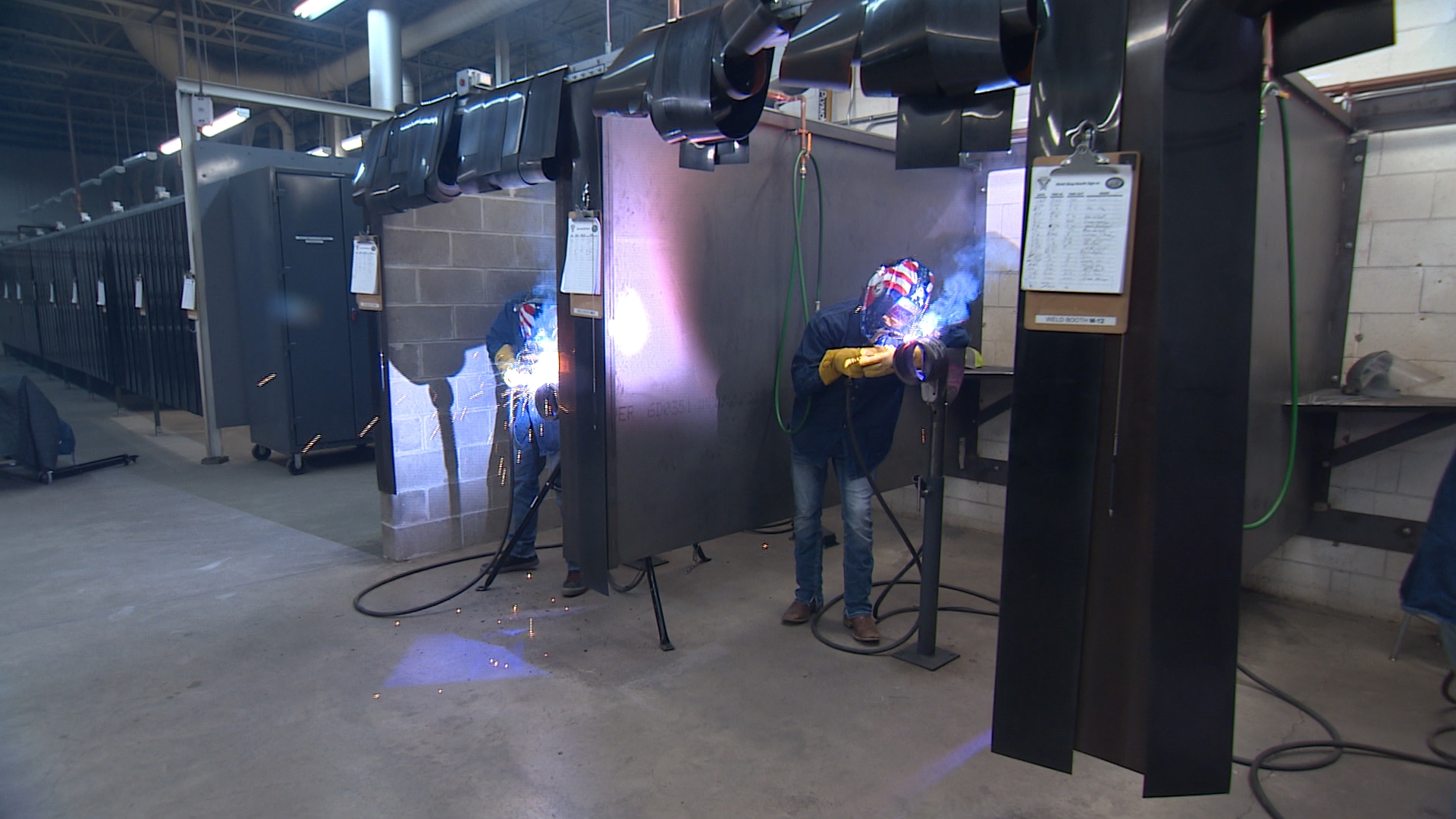Welding booth at Plumbers & Steamfitters UA Local 400.